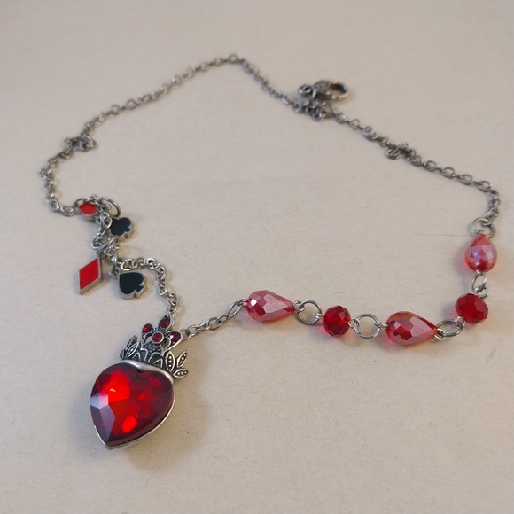Heart Pendant Necklace with Red Accents - Picture 11 of 11